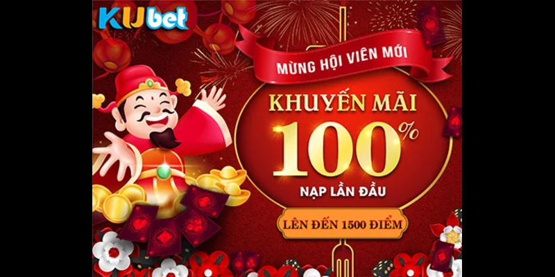 Thưởng nạp lần đầu tặng 100% lên đến 1500 điểm
